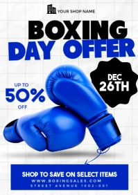 White Professional Boxing Day Sale A3 template