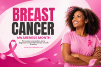 Hvid Breast Cancer Awareness Plakat Template