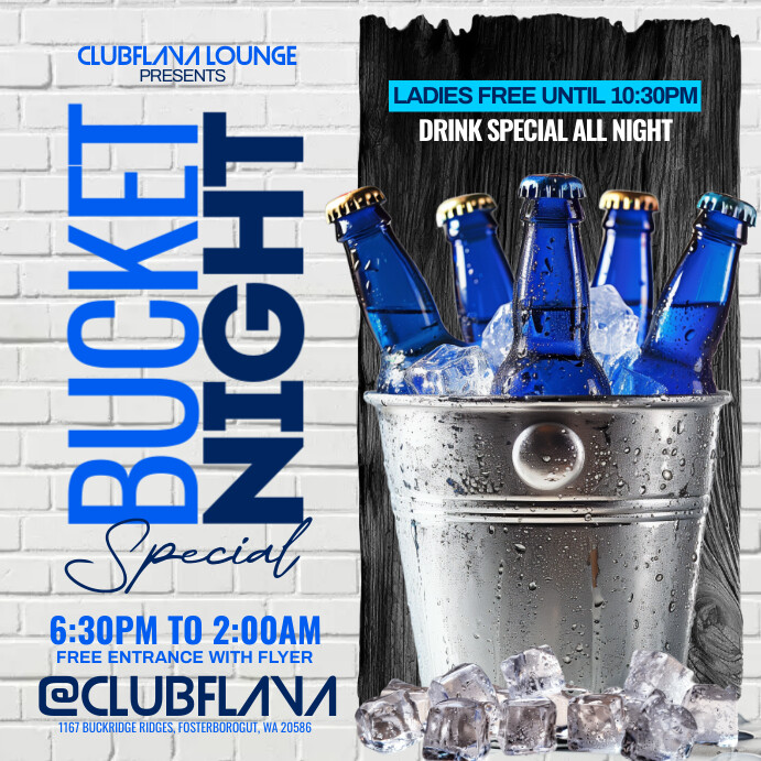 Bucket Nite White Professional Bucket Night Instagram Pos Templat | PosterMyWall