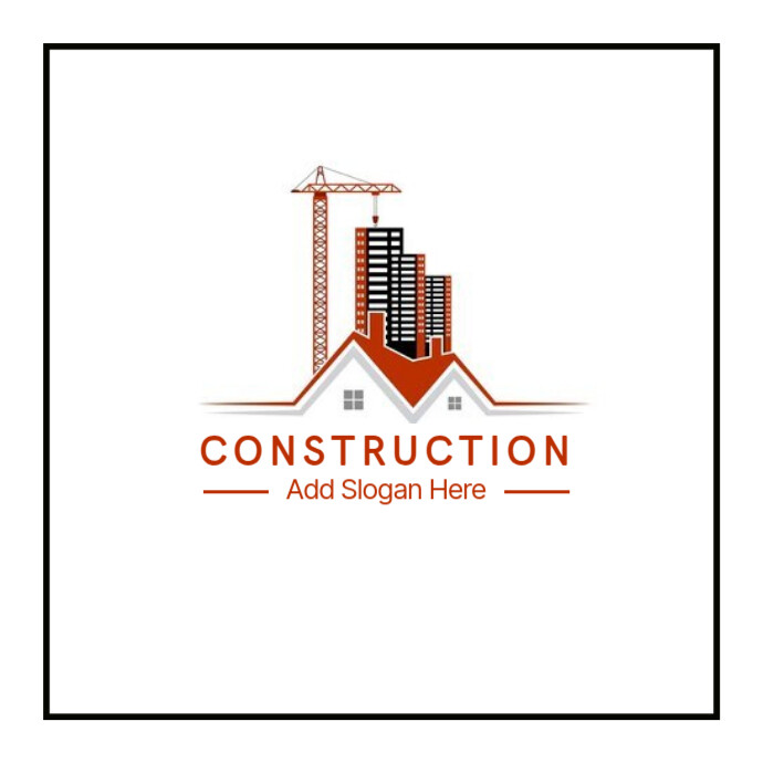 White Professional Building Construction Logo, Construction Logo, Renovation Logo, Building Construc template