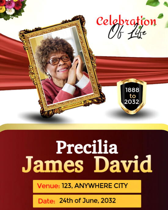 White Professional Burial Flyer Instagram Portrait template