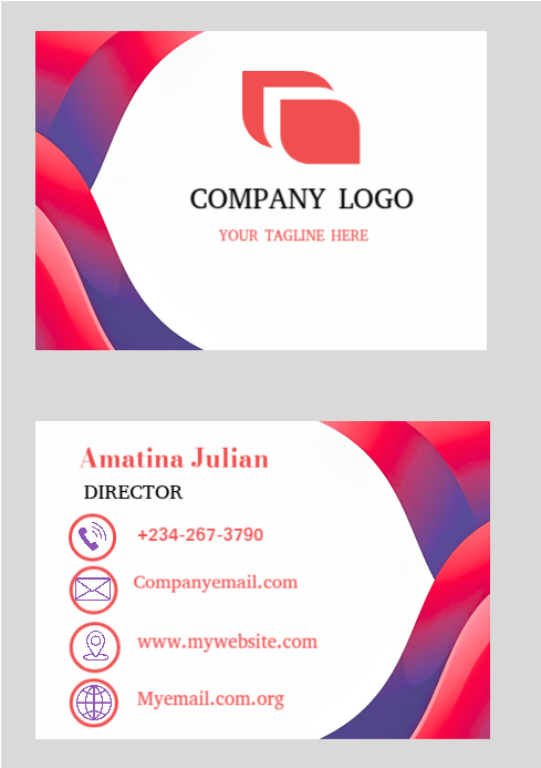 White Professional Business Card A4 template