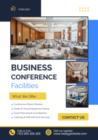 White Professional Business Conference A2 template