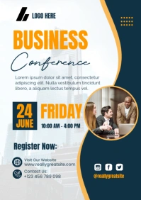 White Professional Business Conference A3 template