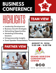 White Professional Business Conference Flyer Volante (Carta US) template