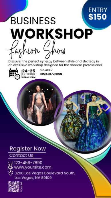 White Professional Business Fashion Workshop: Boost Your Style & Strategy Instagram Story template