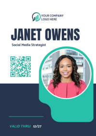 White Professional Business ID Card Badge A6 template