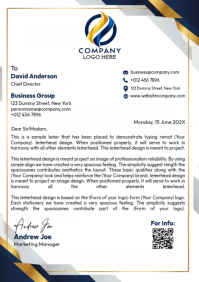 สีขาว Business Letterhead A4 Template