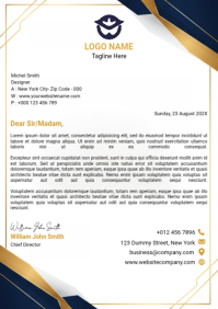 สีขาว Business Letterhead A4 Template