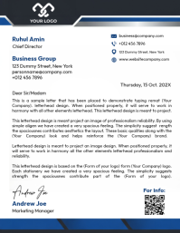 White Business Letterhead Løbeseddel Template