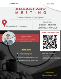 White Professional Business Networking Event Flyer Volante (Carta US) template