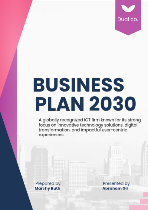 White professional business plan a4 Template | PosterMyWall