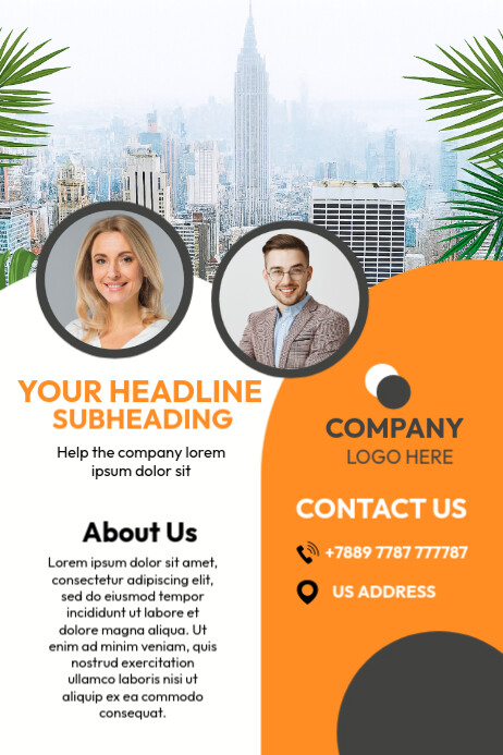 White Professional Business Profile  Poster โปสเตอร์ template