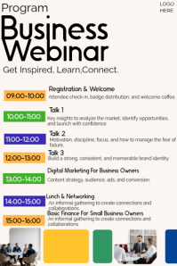 White Professional Business Webinar Poster Póster template