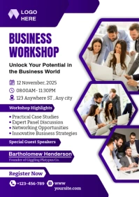 White Professional Business Workshop A2 template