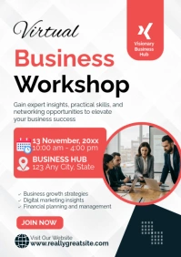 White Professional Business Workshop Poster Template A2