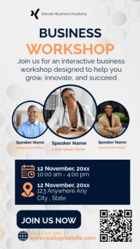 White Professional  Business Workshop  Template Instagram Story