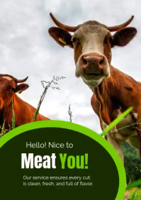 White Professional Butcher Shop Promotion A3 Video template