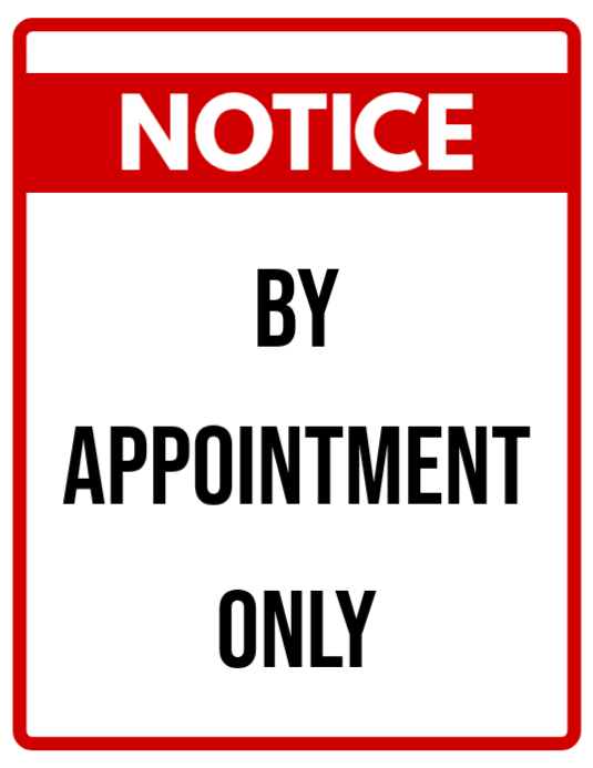 Copy of White Professional By Appointment Only Notice Signage For ...