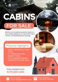 White Professional Cabin For Sale Real Estate Listing Template A2