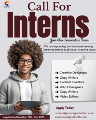 White Professional Call Of Interns Instagram Portrait template