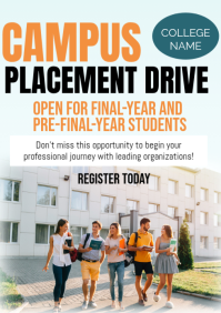 White Professional Campus Placement Drive  A1 template