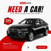 White Professional Car Rental Service Instagram Post template