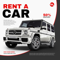 White Professional Car Rental Service Instagram Post template