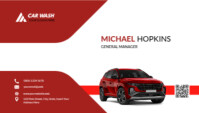 白色 White Professional Car Wash Business Card Template Business Card Business Card