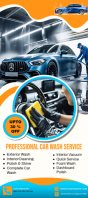 White Professional Car Wash Service Rack Card Carte à crémaillère template