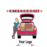 White Professional Carboot Sale Logo Logo template