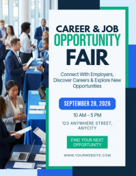 白色 Career Fair Flyer Template