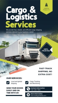 White Professional Cargo Service Flyer Instagram Story template