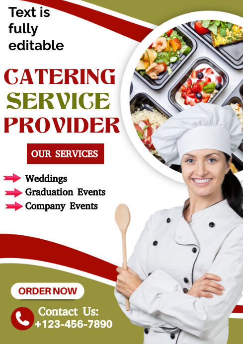 White Professional Catering Flyer Template  A A4