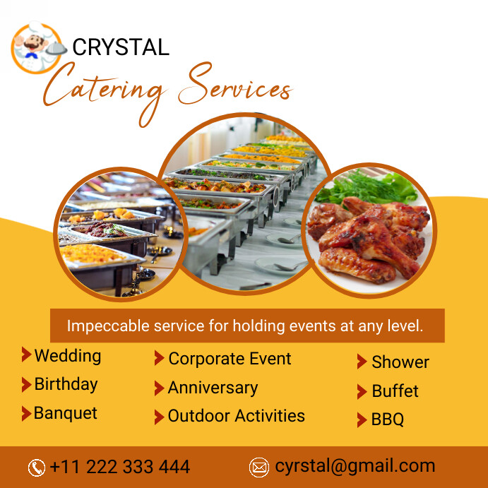 White Professional Catering Poster Instagram Template | PosterMyWall