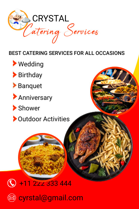 White Professional Catering Poster Poster Template | PosterMyWall