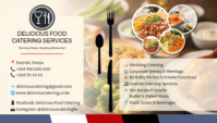 White Professional Catering Services Business Card Visitkort template