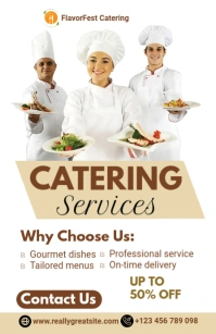 White Professional Catering Services Tabloid template