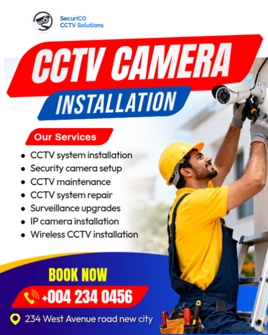 Plantilla de White Professional CCTV security camera Installation ...