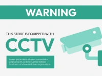 White Professional Cctv Warning Yard Sign Panneau de jardin template
