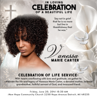White Celebration of Life Instagram na Post Template