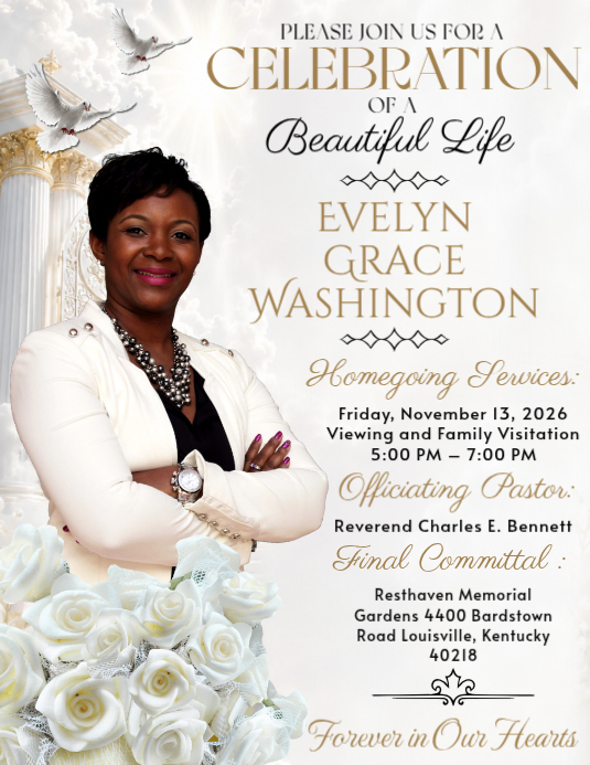 Plantilla de White Professional Celebration Of Life Memorial Service ...