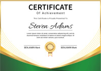 White Professional Certificate  A1 template