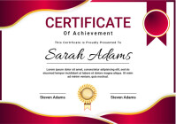 White Professional Certificate A1 template