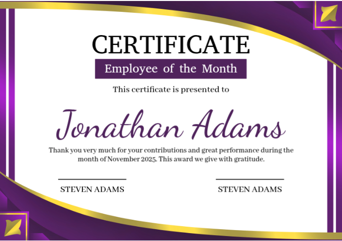 White Professional Certificate A5 template