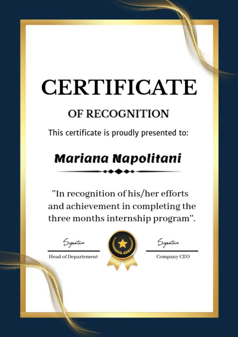 White Professional Certificate Background  A4 template