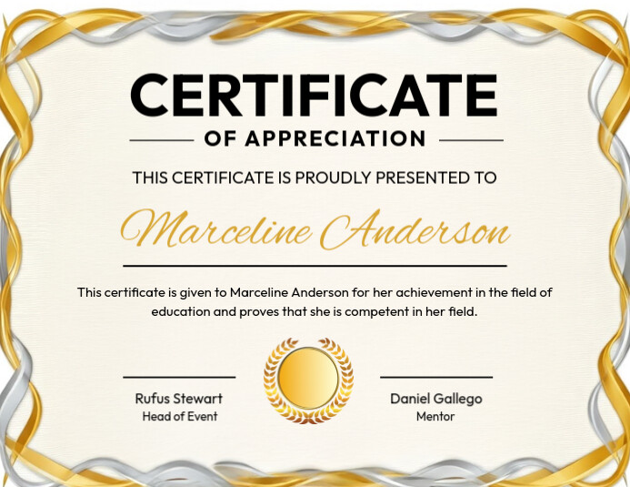 White Professional Certificate Design A4 Flyer (US Letter) template