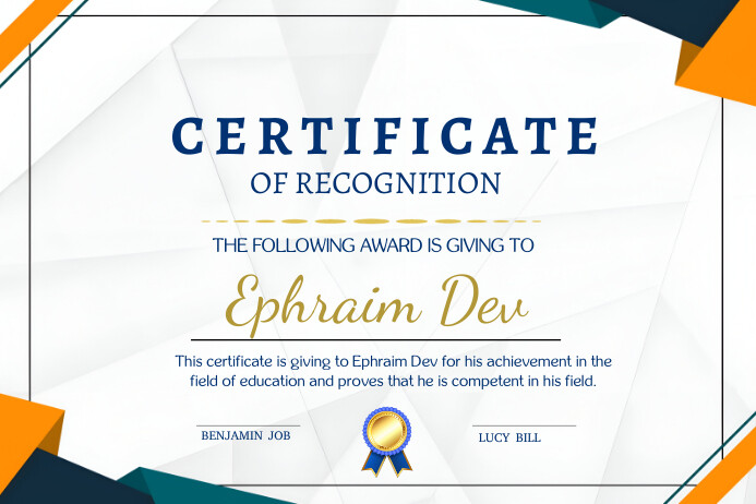 White Professional Certificate Label Template | PosterMyWall