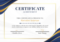 White Professional Certificate of Achievement A4 template