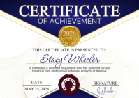 White Professional Certificate of Achievement Postcard template